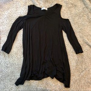 Black Cold Shoulder Top